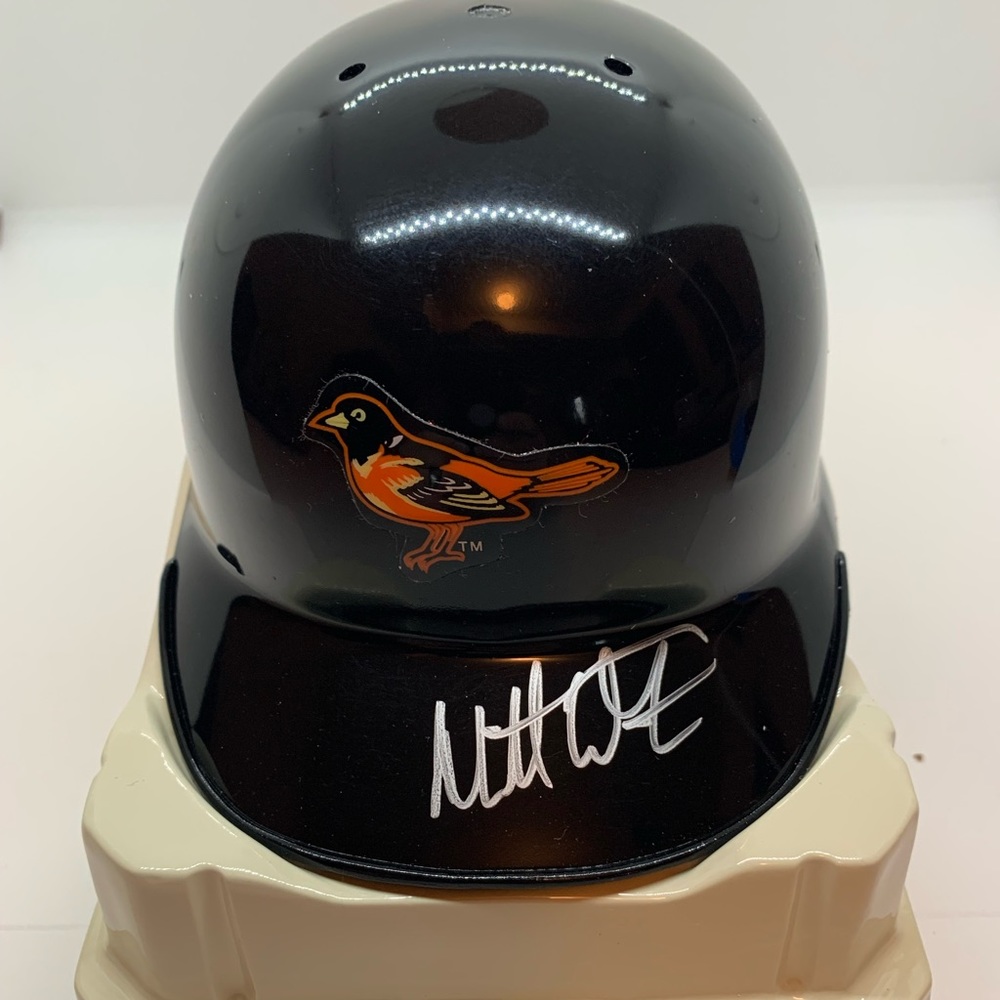 Matt Wieters Baltimore Orioles signed Riddell mini helmet No COA